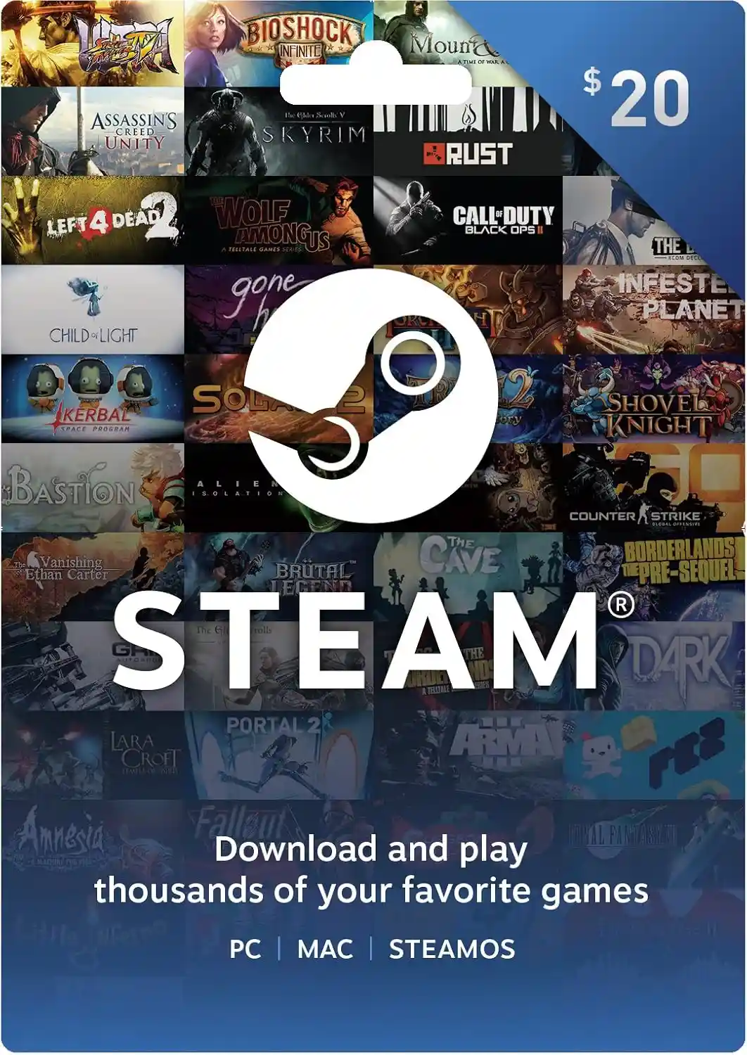 Steam Gift Card 20$ - Instant Digital Delivery